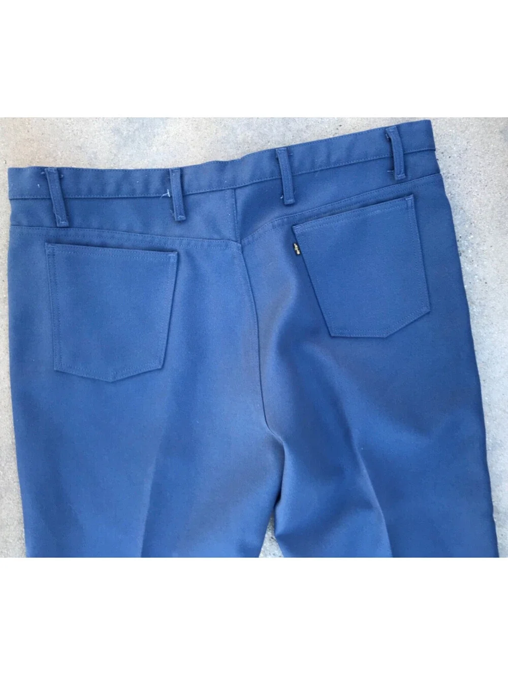 Vintage 60s/70s Big E Black Tab Levi’s Sta-Prest Pants 44x30 Made USA Lite Blue